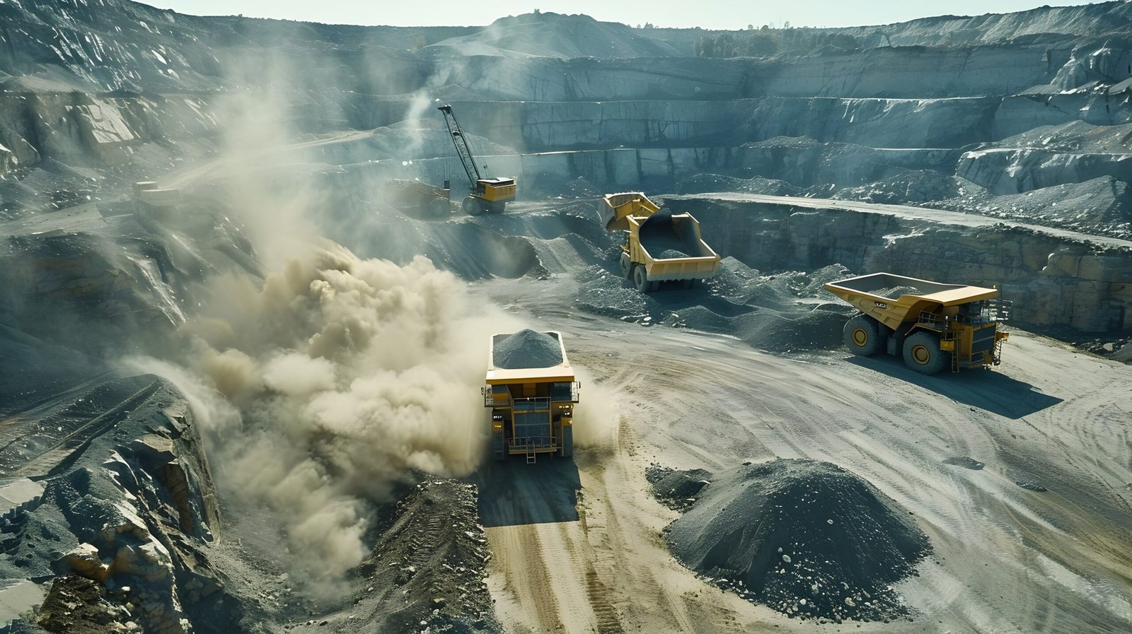 autonomous earthmoving machinery in a mineral quarry under the s